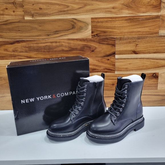 Boot Black Lace-Up zip Ankle High Combat size 7 NEW - Picture 7 of 9